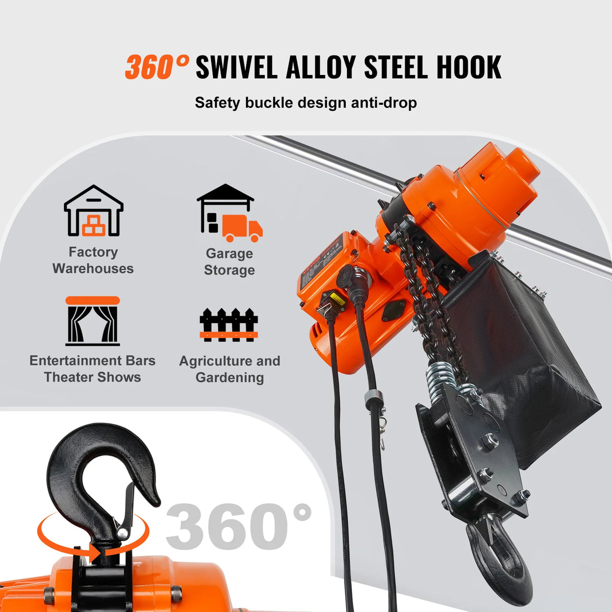 SucceBuy Electric Chain Hoist With Wireless And Wired Controls