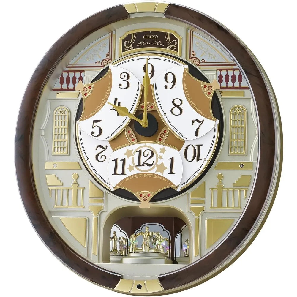 45 Melody Moving Pendulum Wall Clock Analog With Adjustable Volume