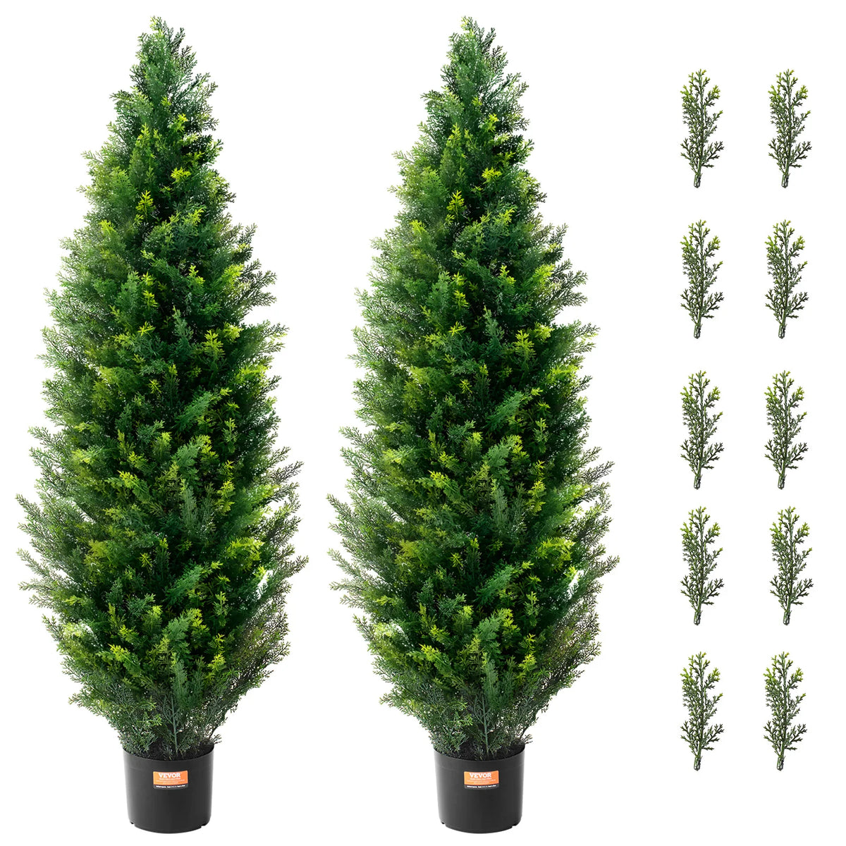 Artificial Cedar Topiary Tree With Faux Pine Cypress Evergreen Decor