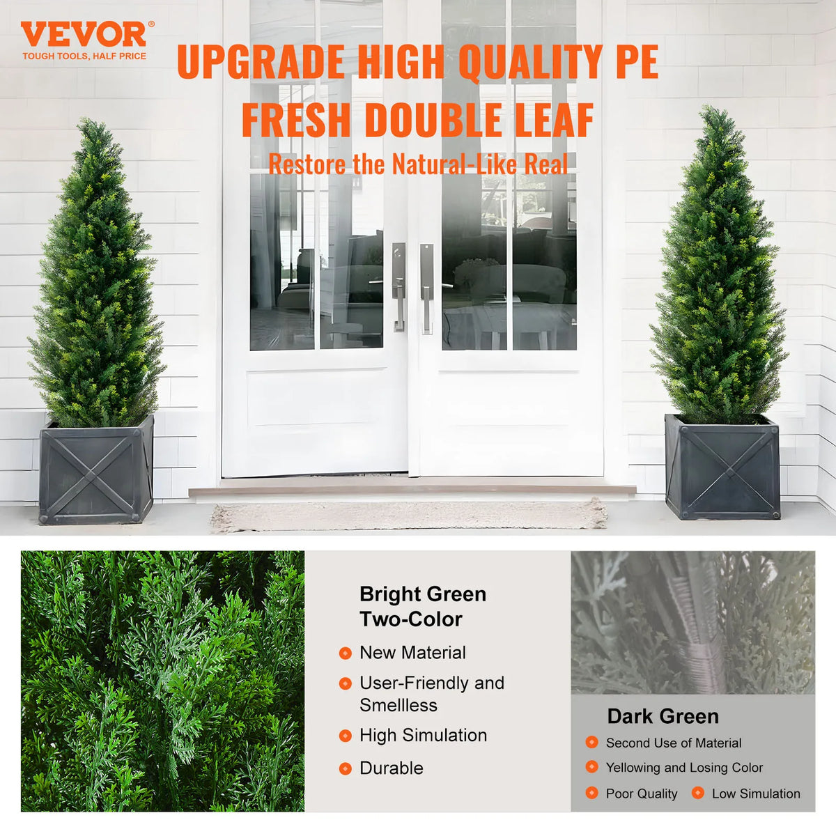 Artificial Cedar Topiary Tree With Faux Pine Cypress Evergreen Decor