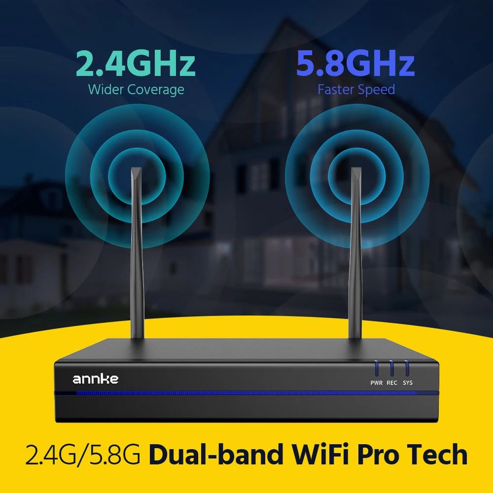 ANNKE WiFi Video Surveillance System 3MP Cameras With AI Detection