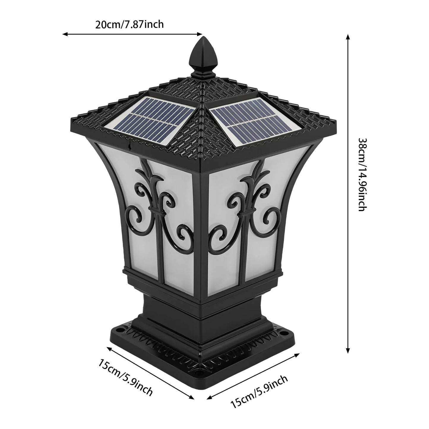 Outdoor Solar Post Light IP44 Waterproof Garden Pillar Lamp