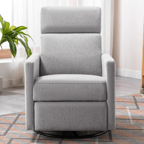 Modern Upholstered Rocker Glider Chair With Swivel Recliner