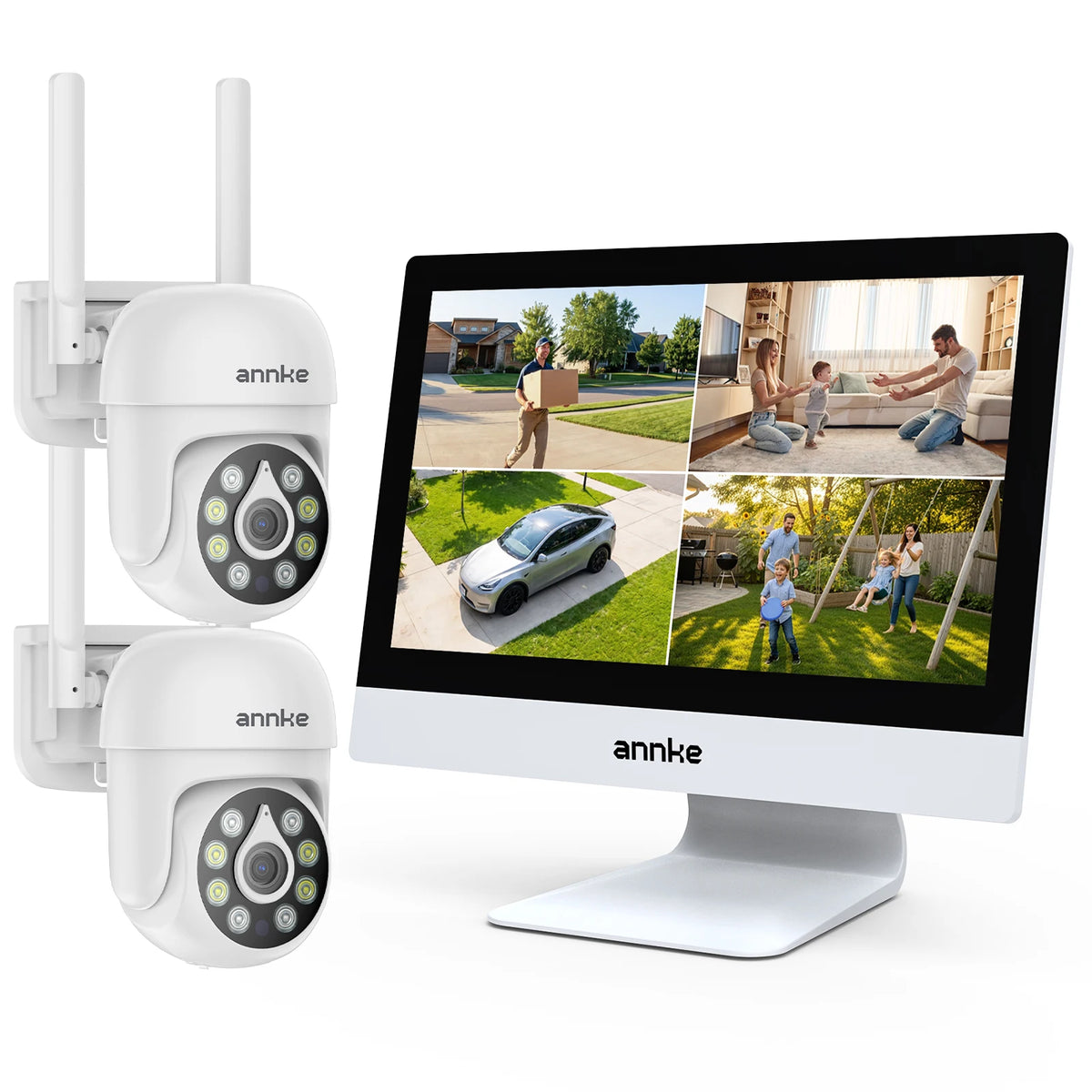 ANNKE 5MP PTZ Wireless Outdoor Security Camera System With NVR