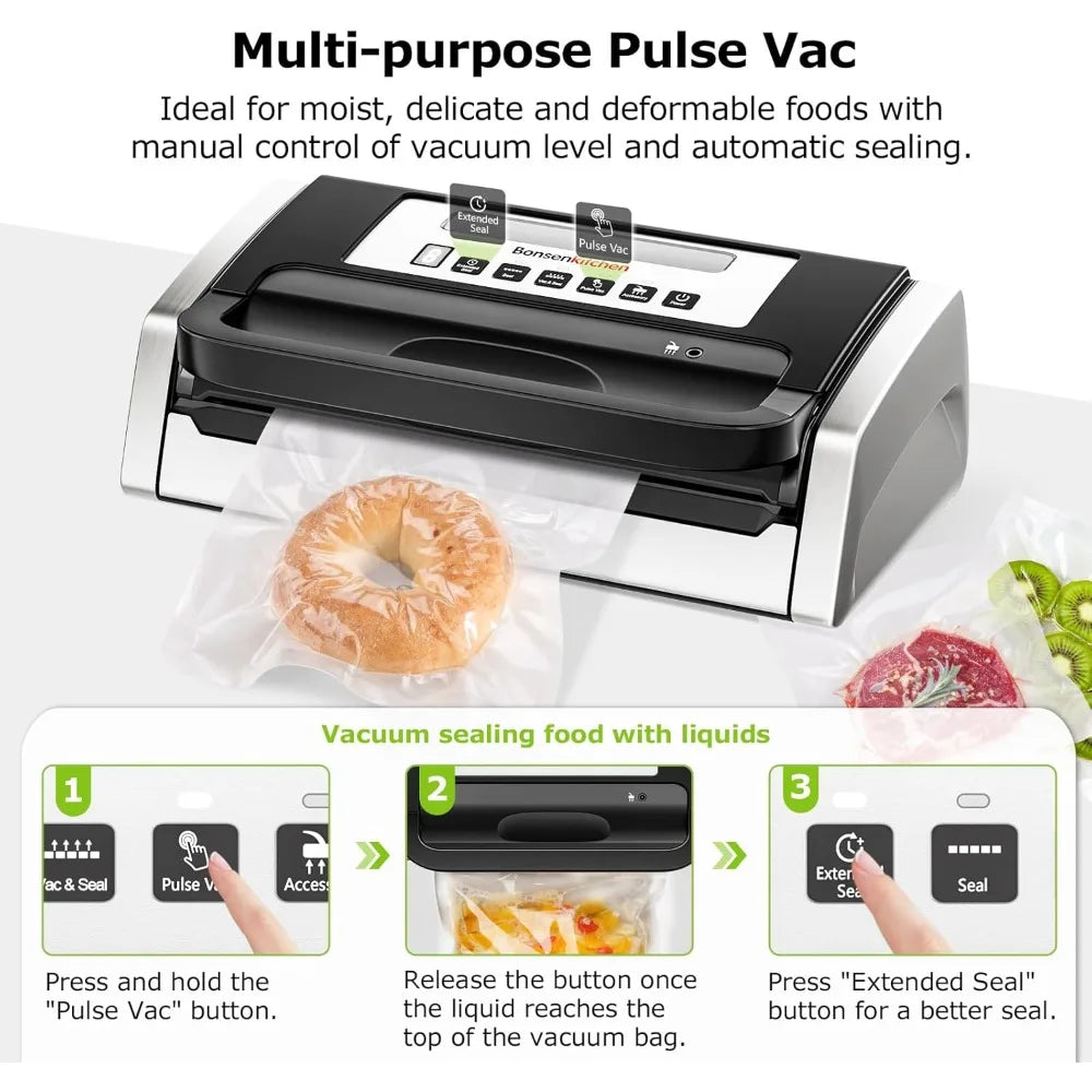 XMSJ Bonsenkitchen Vacuum Sealer Machine With Globefish Technology