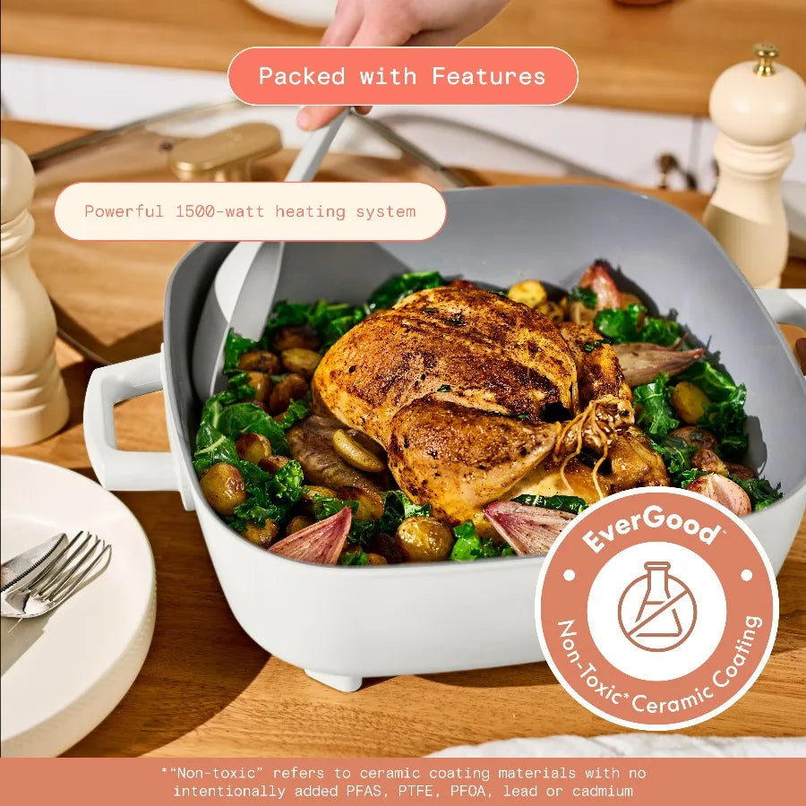 Beautiful By Drew Barrymore 5-in-1 Detachable Ceramic Electric Skillet