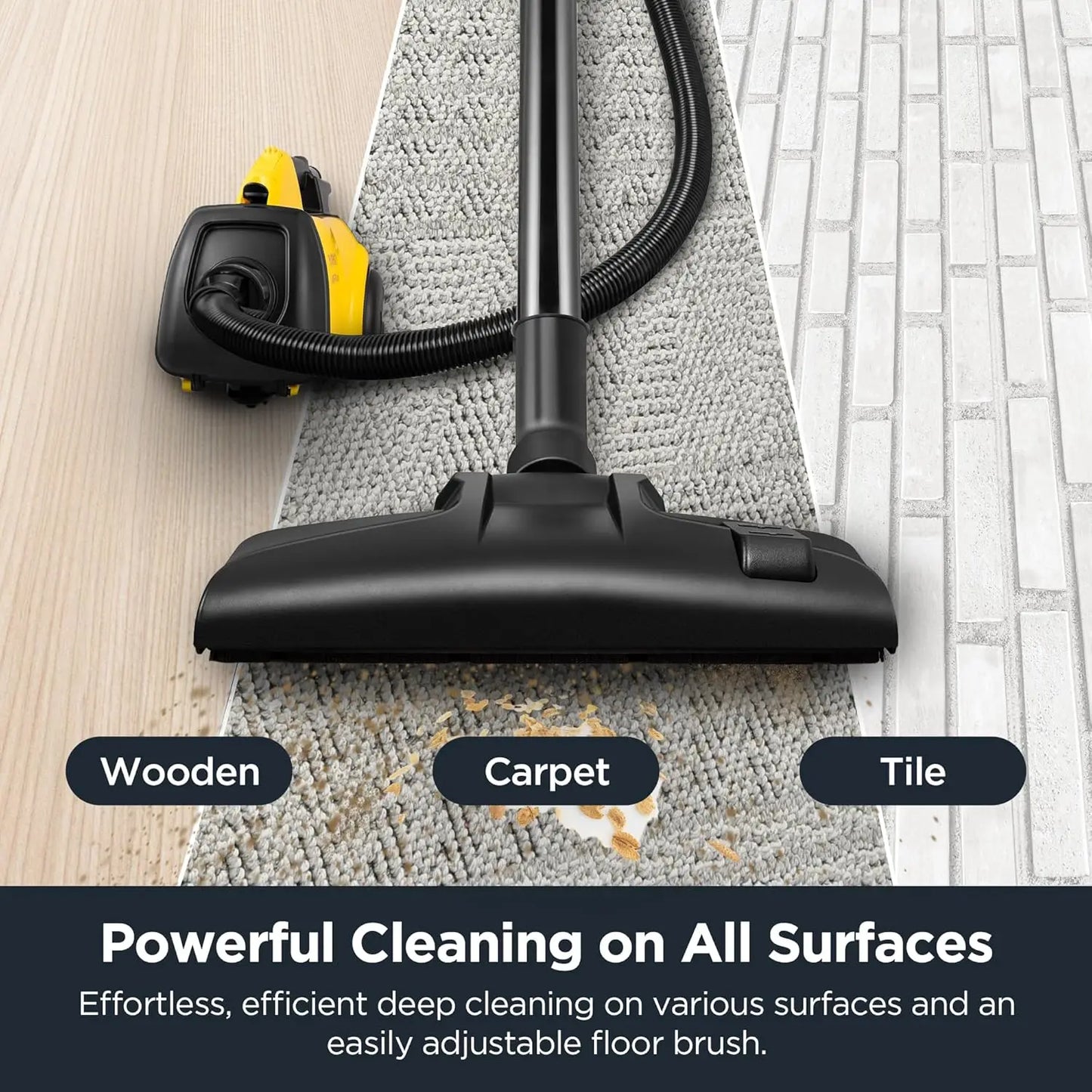 XMSJ Canister Vacuum Cleaner Lightweight Powerful For Carpets And Floors