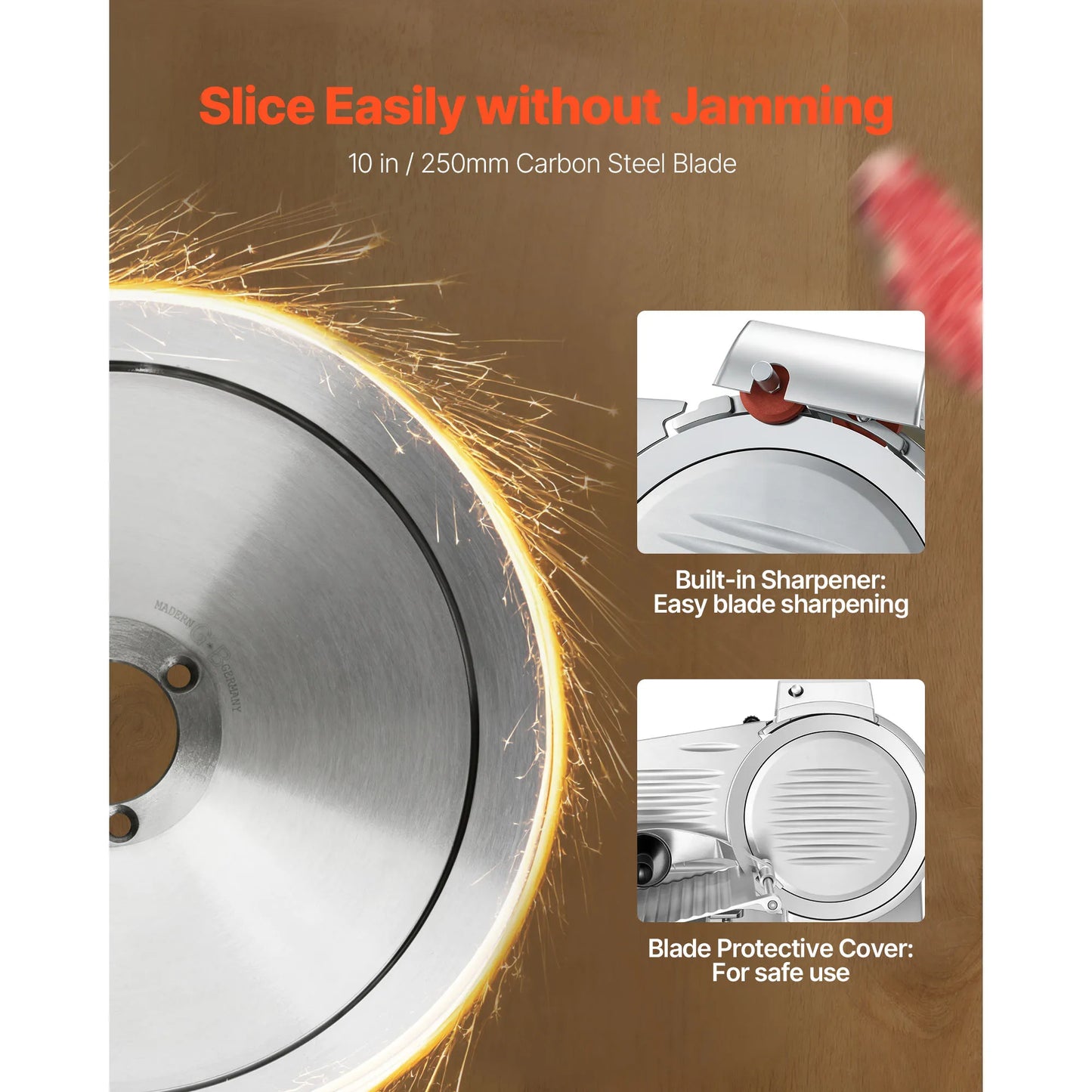 SucceBuy 240W Commercial Meat Slicer With Built In Sharpener