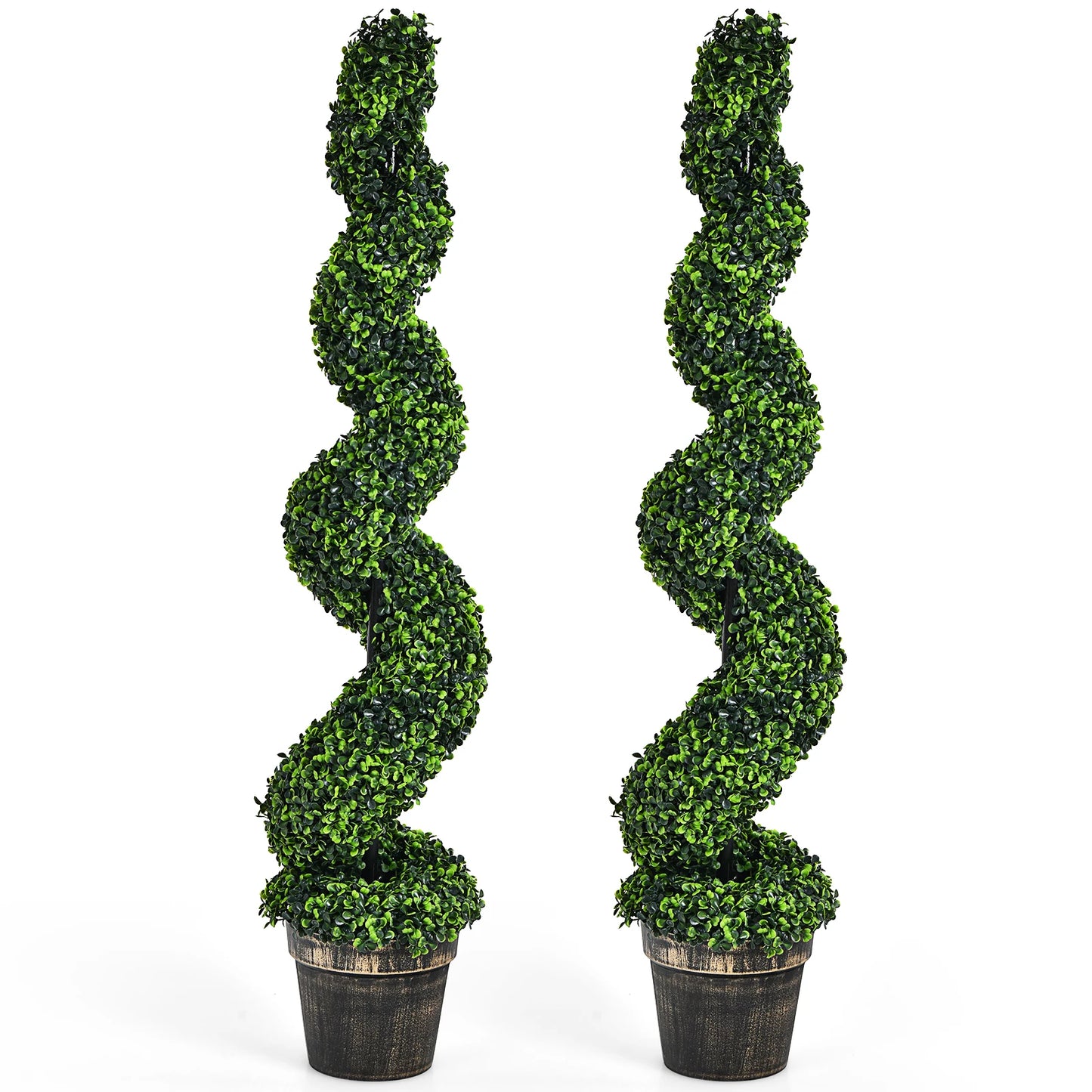 LIFEZEAL Artificial Spiral Boxwood Topiary Trees Indoor Outdoor Decor
