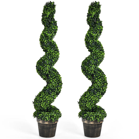 LIFEZEAL Artificial Spiral Boxwood Topiary Trees Indoor Outdoor Decor