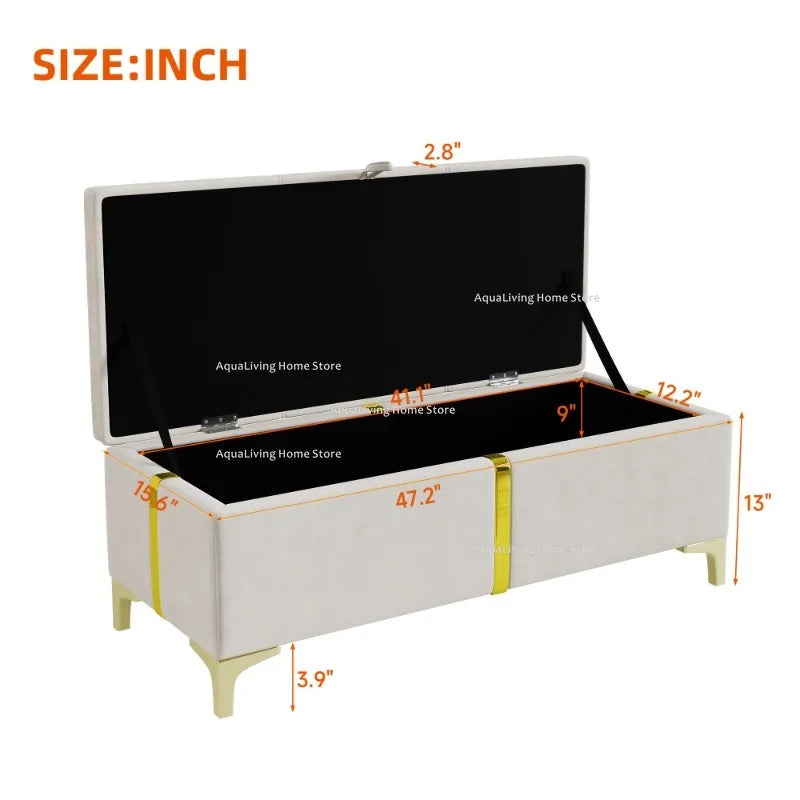 Modern Upholstered Platform Bed Set With Hydraulic Storage Ottoman