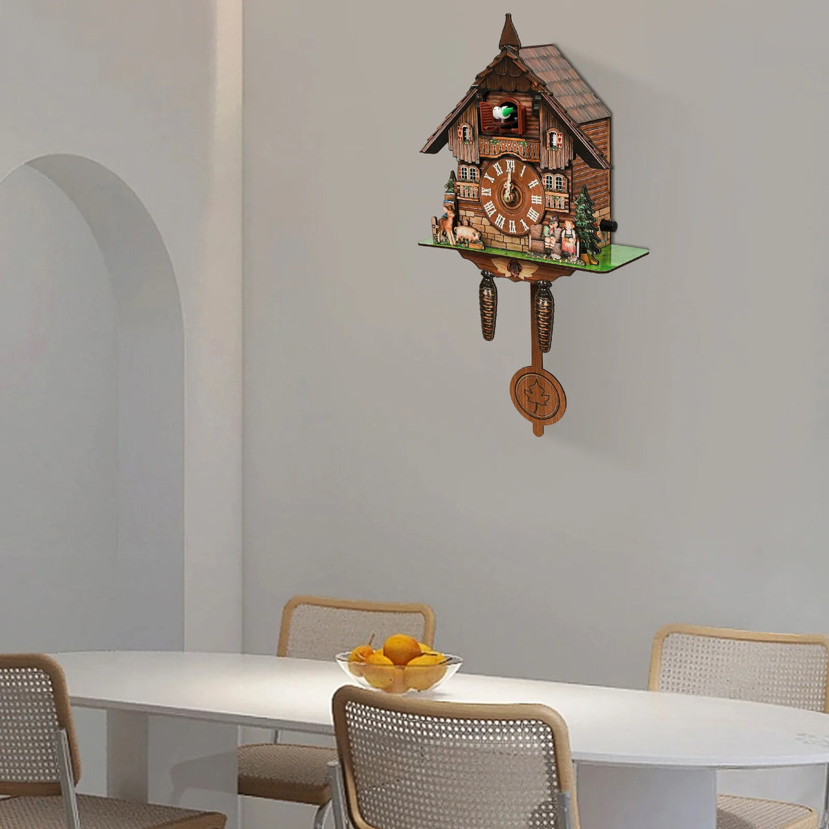 Traditional Wooden Cuckoo Wall Clock With Pendulum For Home Decor