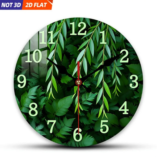 XMSJ Plant Theme Wall Clock Silent Decorative Clock