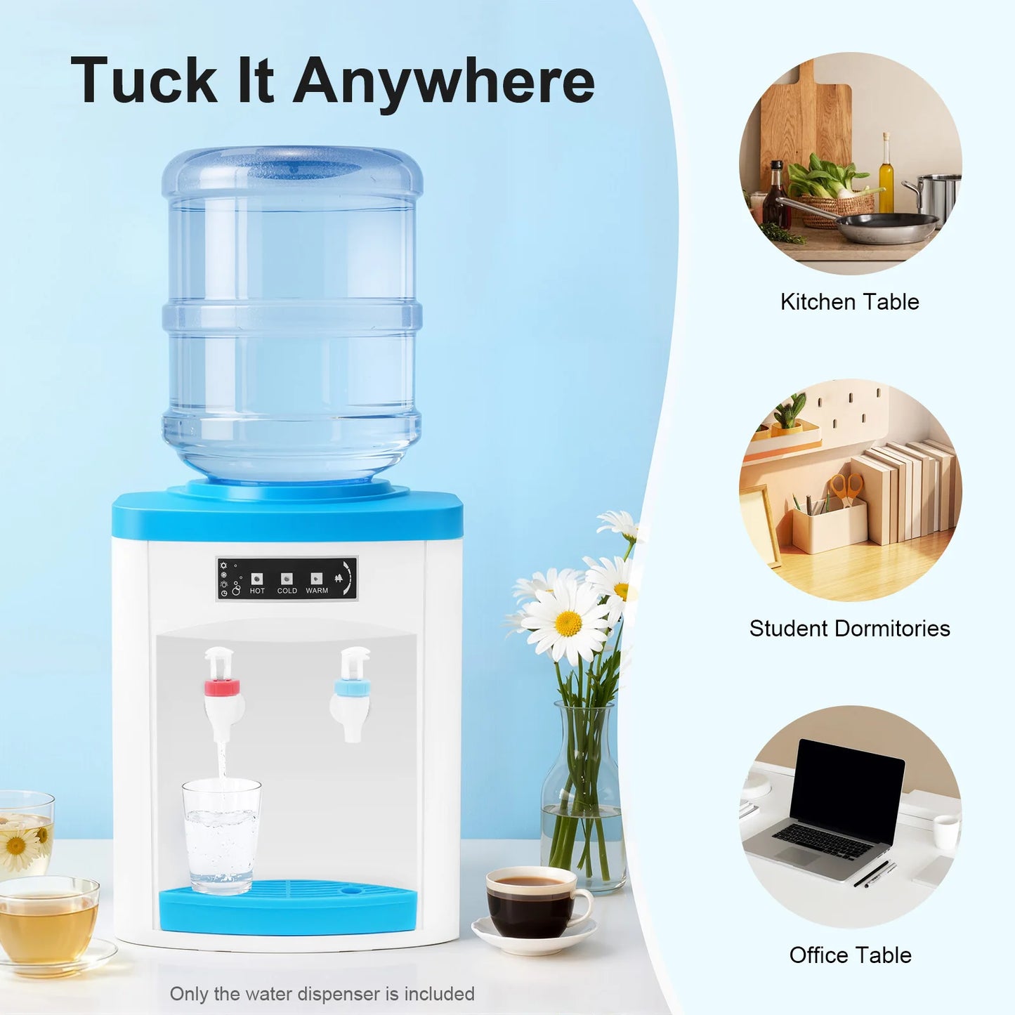 Tabletop Water Dispenser Hot and Cold Compact for Home Office Desk