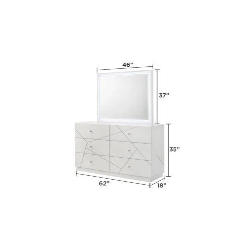 5 Piece Bedroom Set With LED Lighting And Modern Design