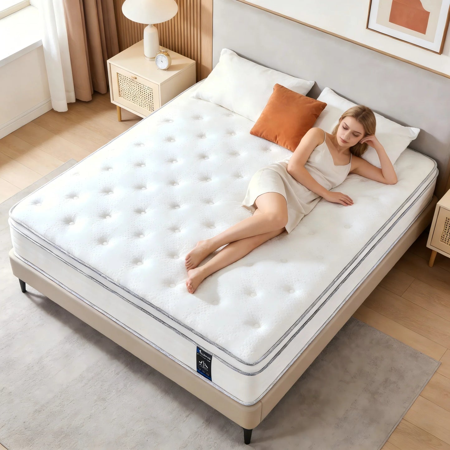 Madevos Hybrid Mattress In A Box With Pocket Spring For Motion Isolation
