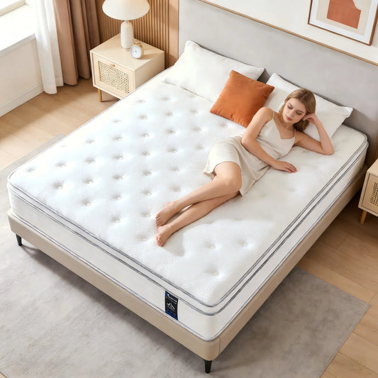 Madevos Hybrid Mattress In A Box With Pocket Spring For Motion Isolation