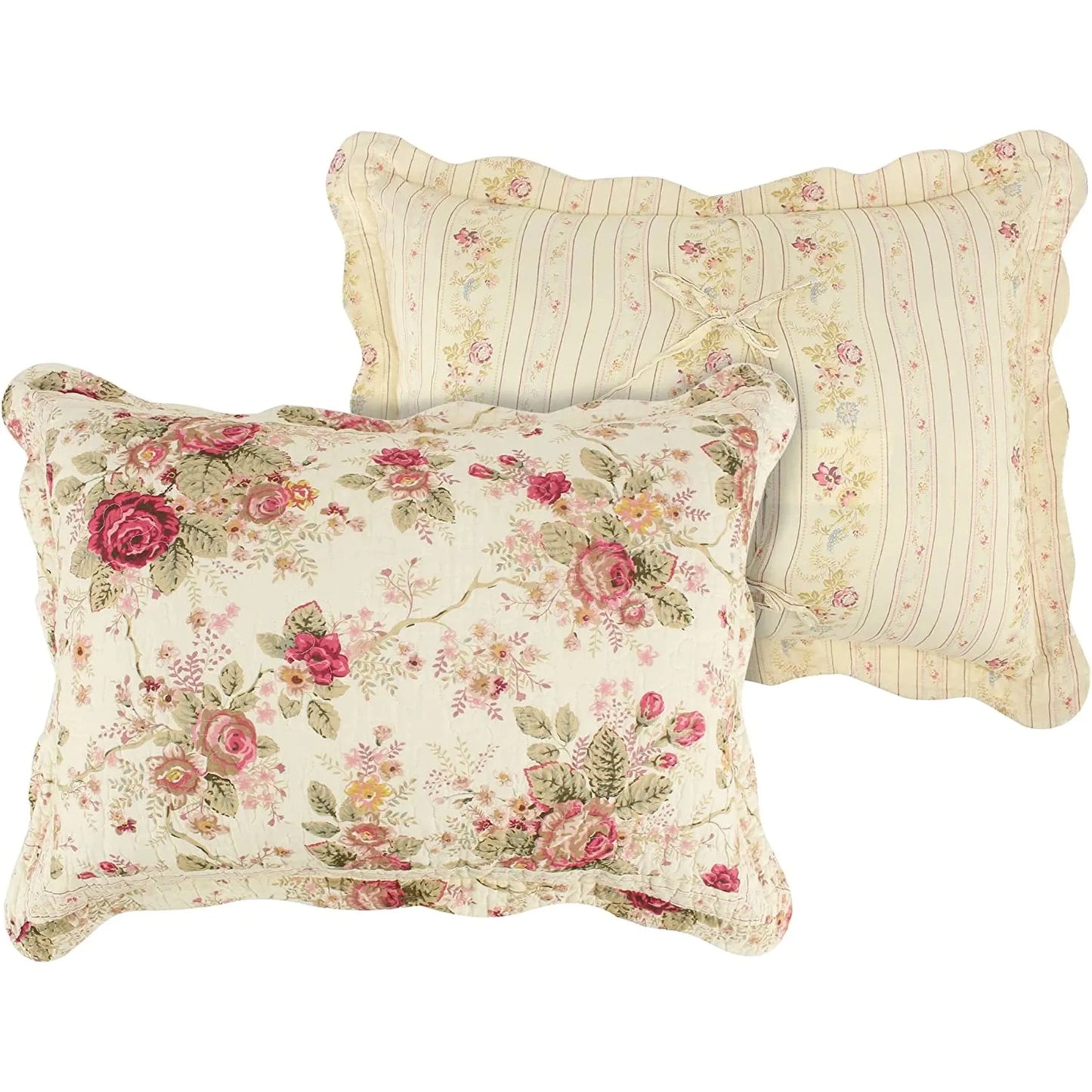 Antique Reversible Quilt Set 2-Piece Soft Bamboo Fiber
