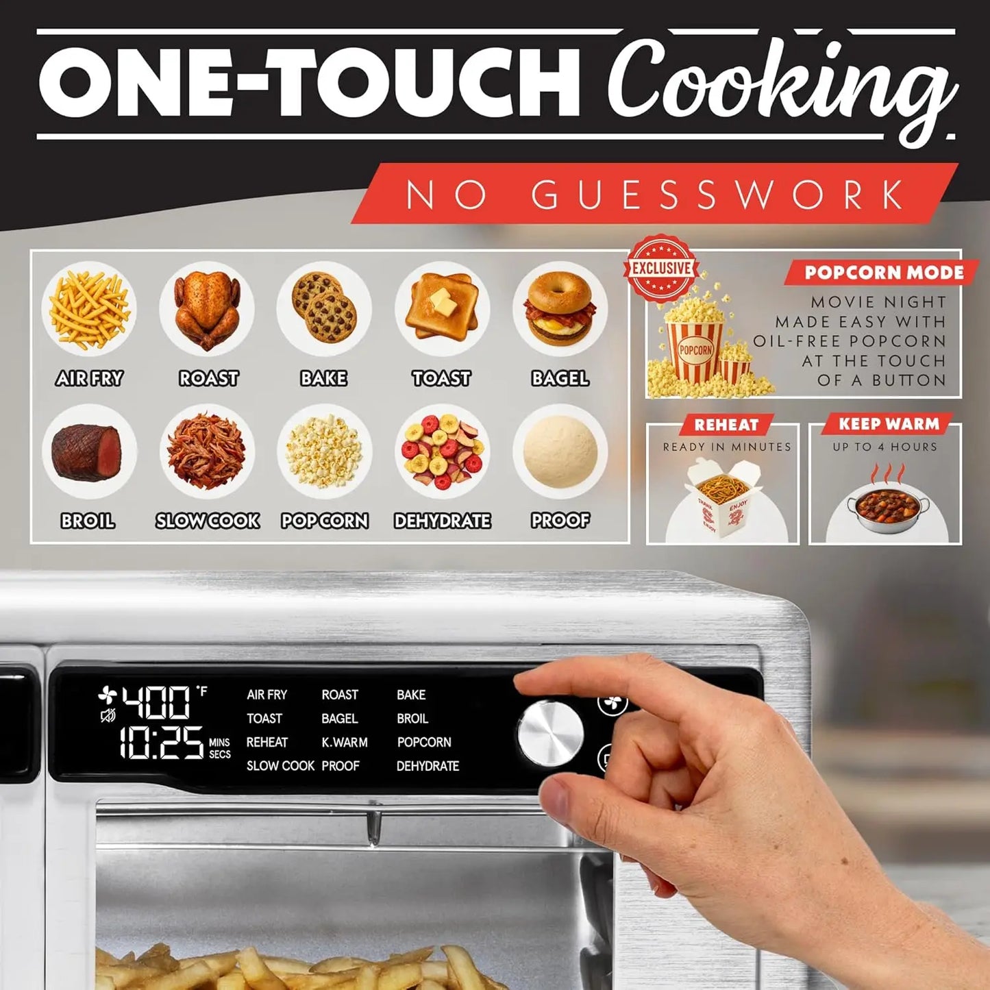 XMSJ French Door Air Fryer Oven Large Capacity Convection Toaster FryForce 360