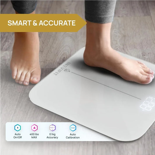 INEVIFIT Digital Bathroom Scale With Backlit Display 400 Lb Capacity