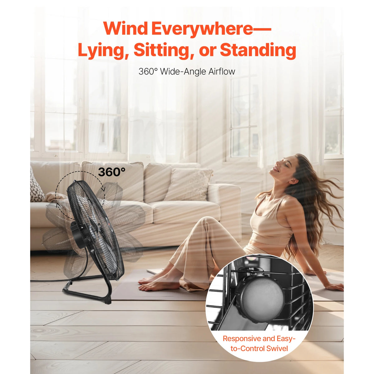 VEVOR High Velocity Industrial Floor Fans With Adjustable Tilt