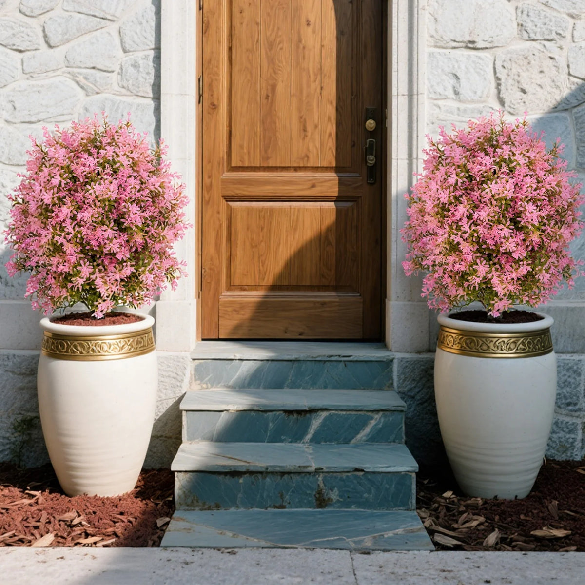Artificial Boxwood Topiary Balls With Ground Spikes For Garden Decor