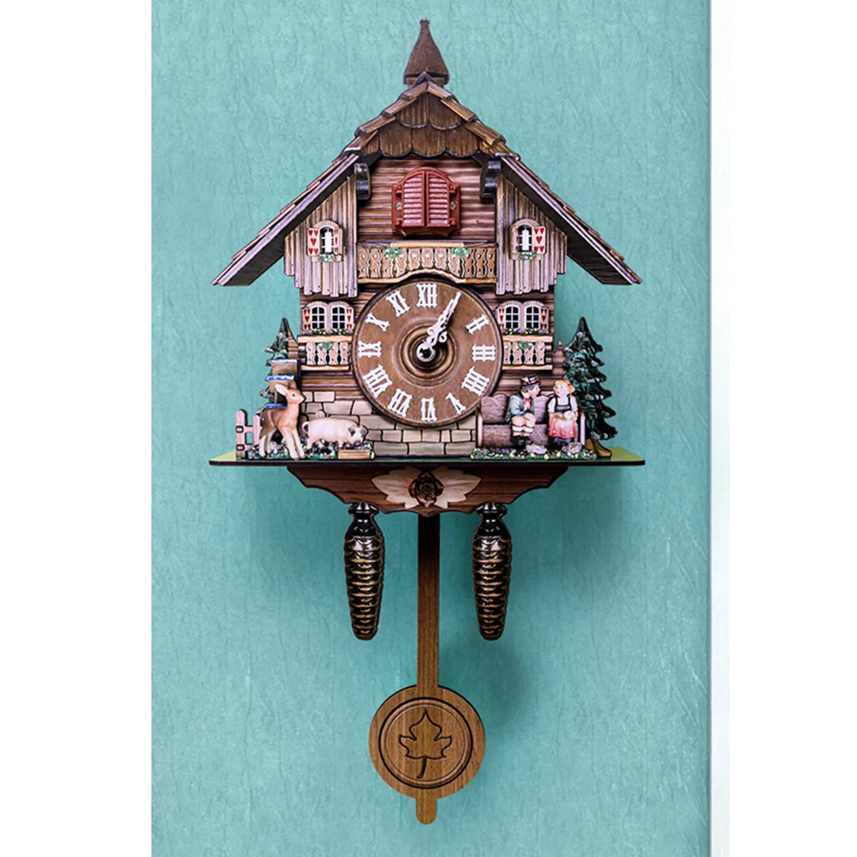 Traditional Wooden Cuckoo Wall Clock With Pendulum For Home Decor