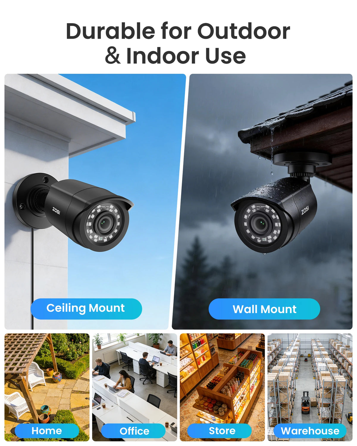 ZOSI Wired CCTV Security Camera System With DVR And Cameras
