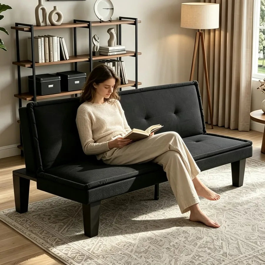 Gewnee Folding Futon Sofa Bed With Five Level Reclining Adjustment