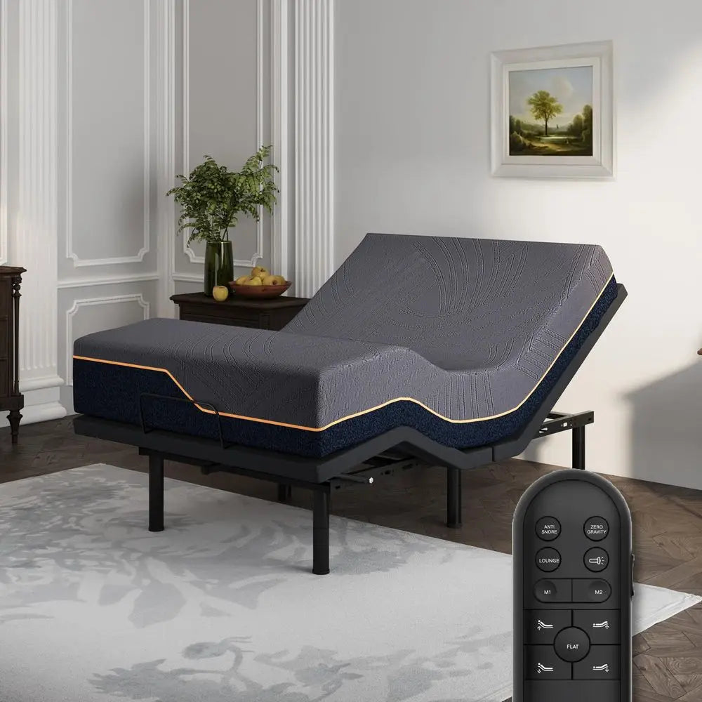 Adjustable Bed Frame With CopperGel Memory Foam Mattress And Wireless Remote