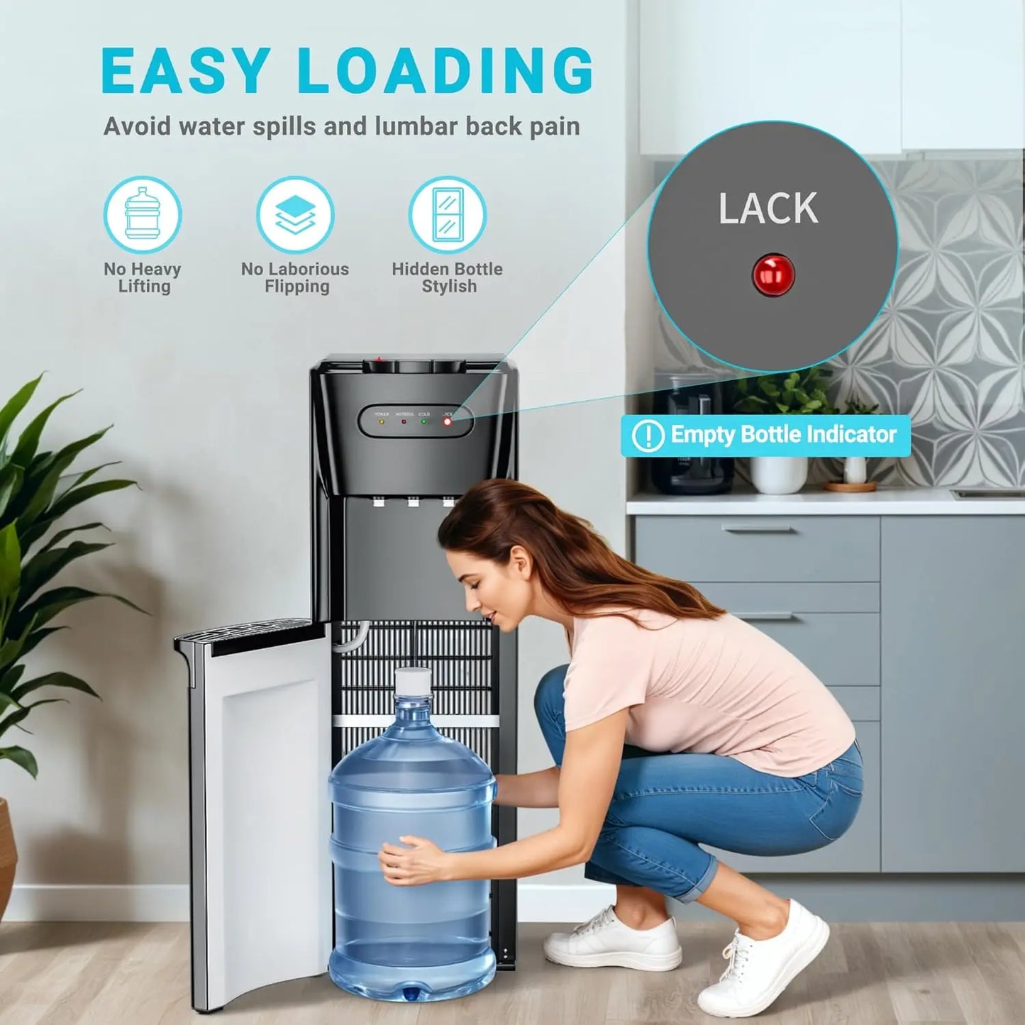 XMSJ Bottom Loading Water Cooler Dispenser With Three Temperature Settings