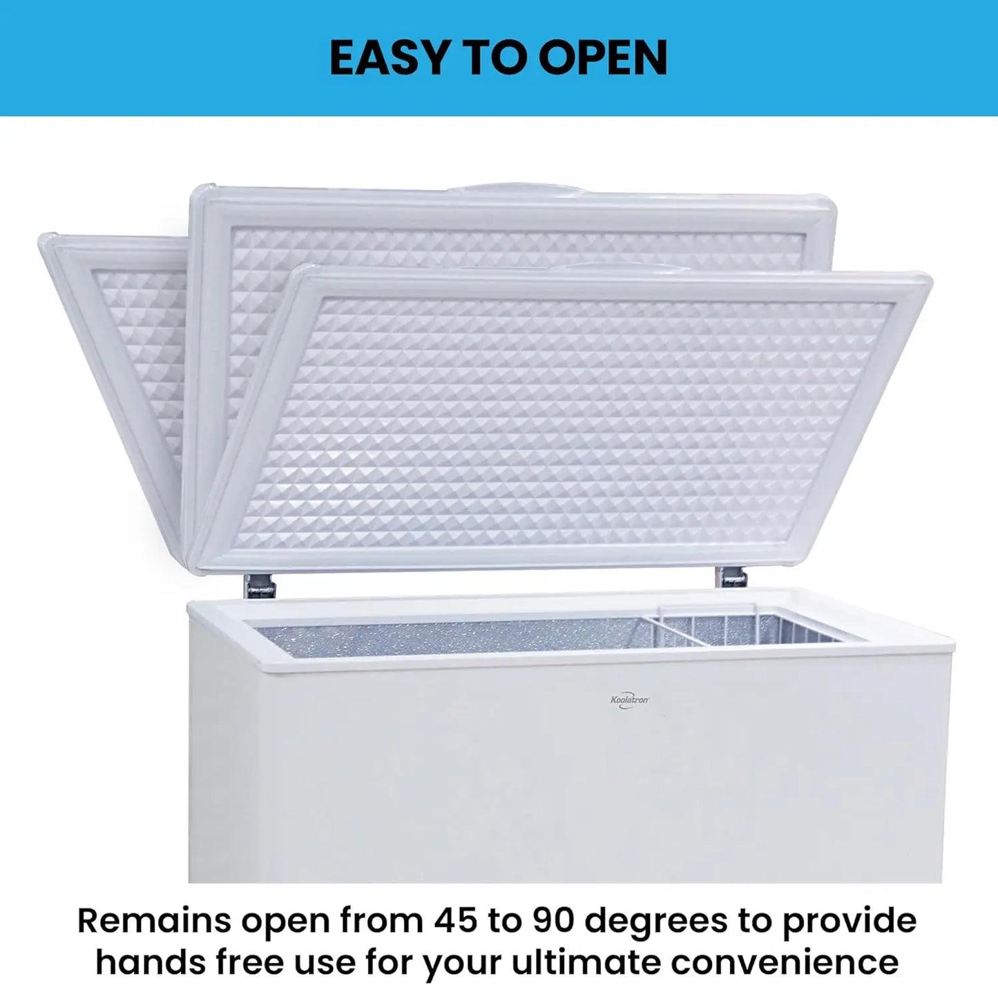 XMSJ Chest Freezer Front Drain Manual Defrost White Garage Ready