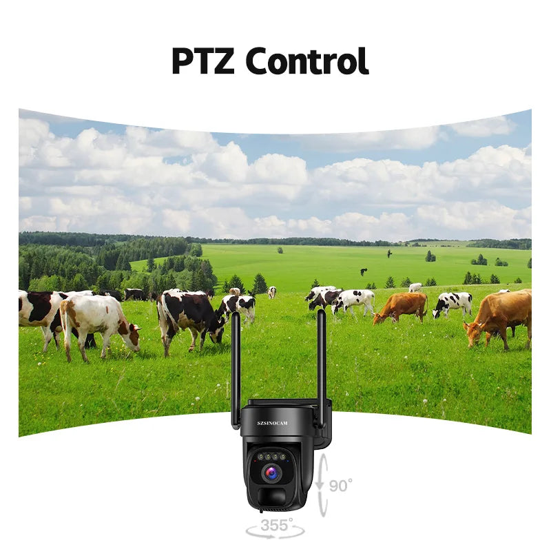 SZSINOCAM 4G Solar Powered Outdoor Security Camera With Night Vision