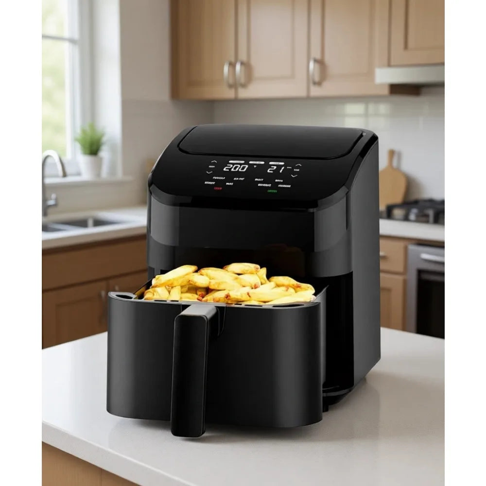 XMSJ Compact Digital Air Fryer Quiet Operation Nonstick Basket