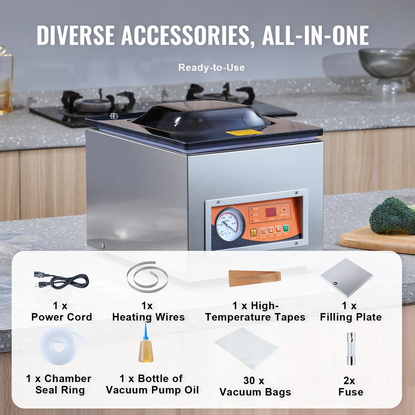 SucceBuy Chamber Vacuum Sealer 260W Vacuum Packing Machine