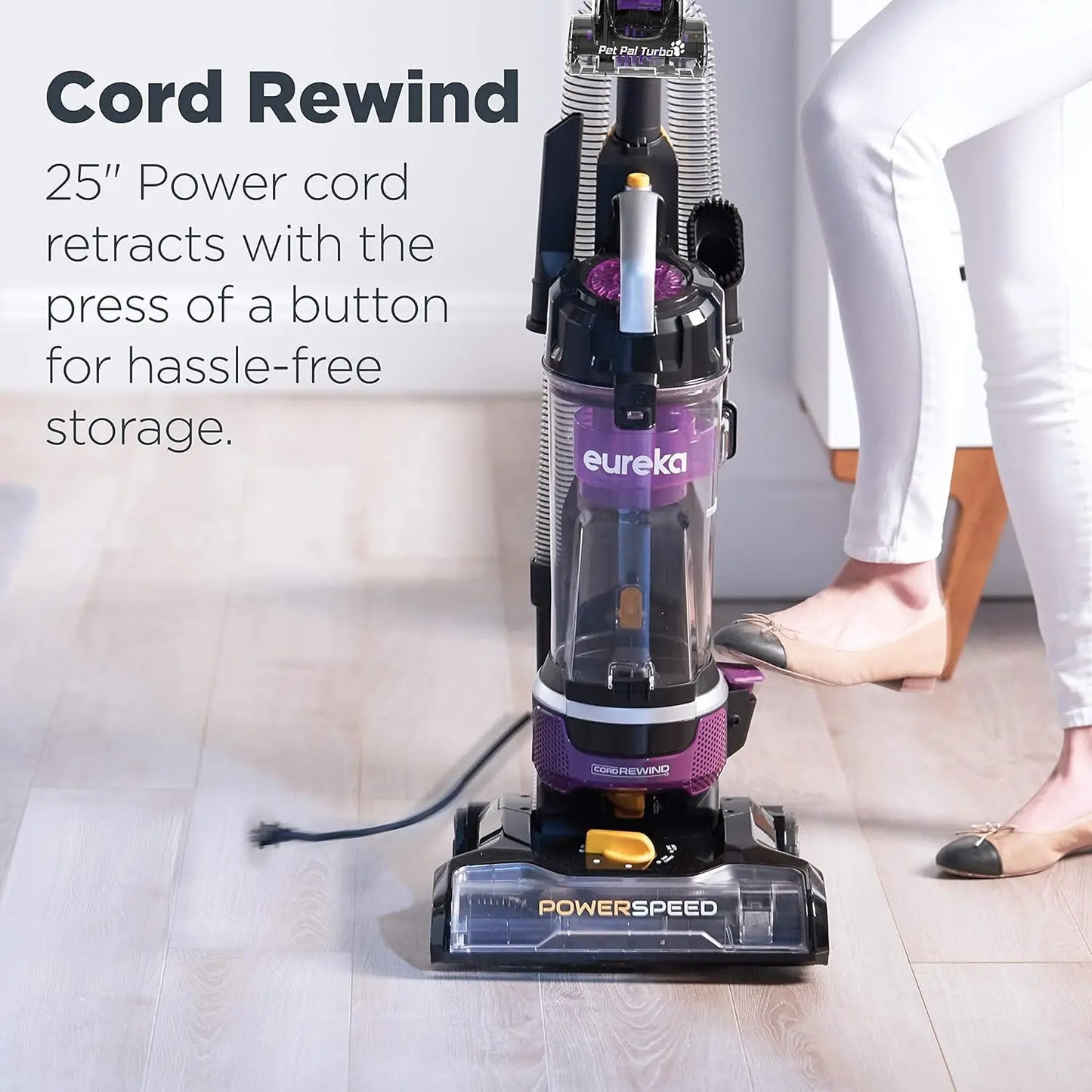 XMSJ PowerSpeed NEU202 Upright Vacuum Cleaner Lightweight Cord Rewind