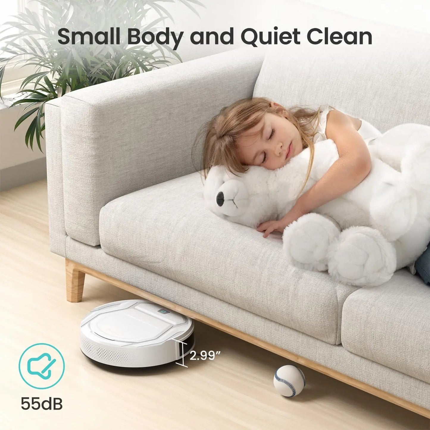XMSJ Robot Vacuum Cleaner With Strong Suction 120 Minutes Runtime