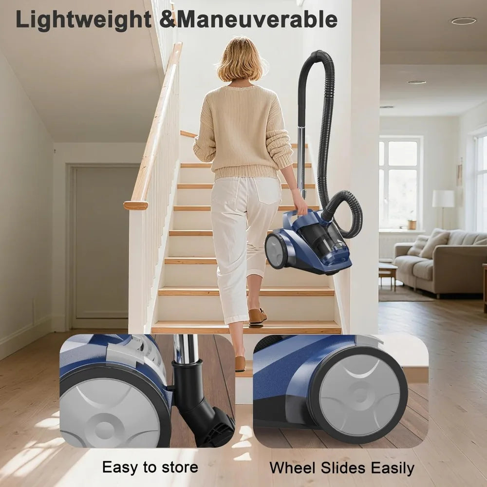 XMSJ Bagless Canister Vacuum Cleaner With HEPA Filter