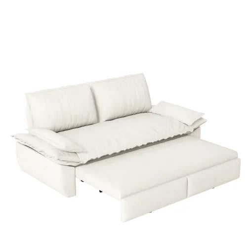 Convertible Velvet Sleeper Sofa Bed With Pull Out Design