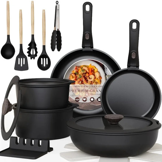 Astercook Nonstick Cookware Set With Detachable Handles