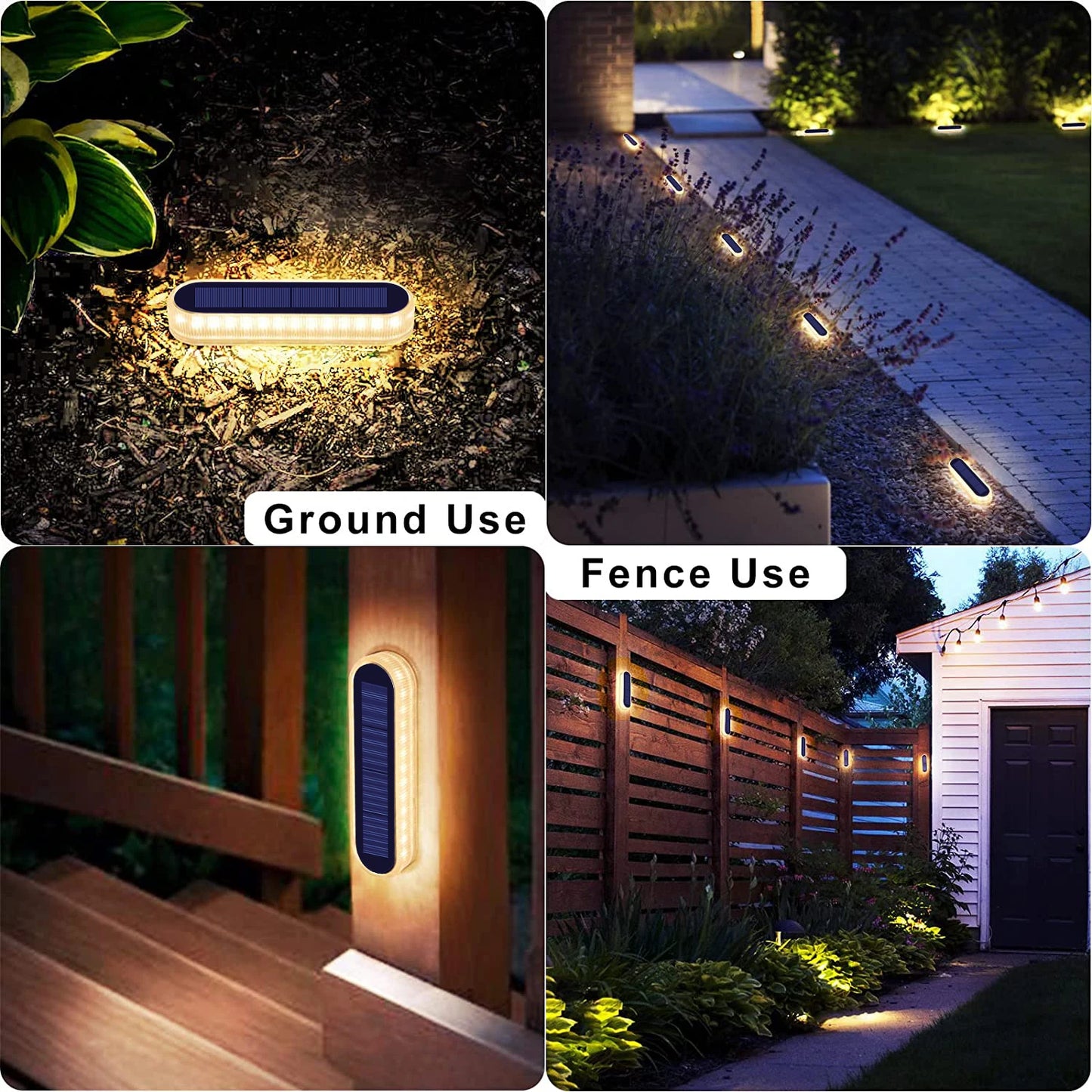 Solar Deck Lights IP68 Waterproof LED Four Pack Auto On