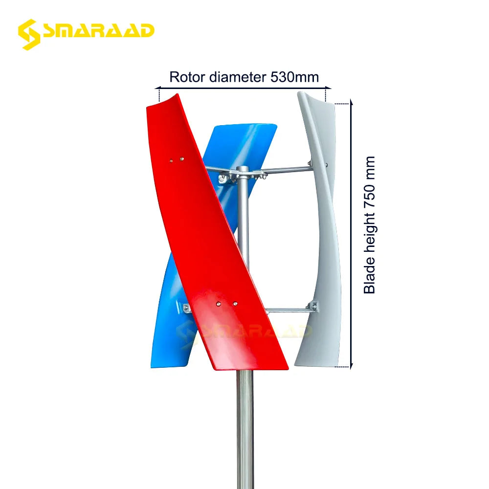 Vertical 2000W Permanent Magnet Wind Generator For Low Wind Start