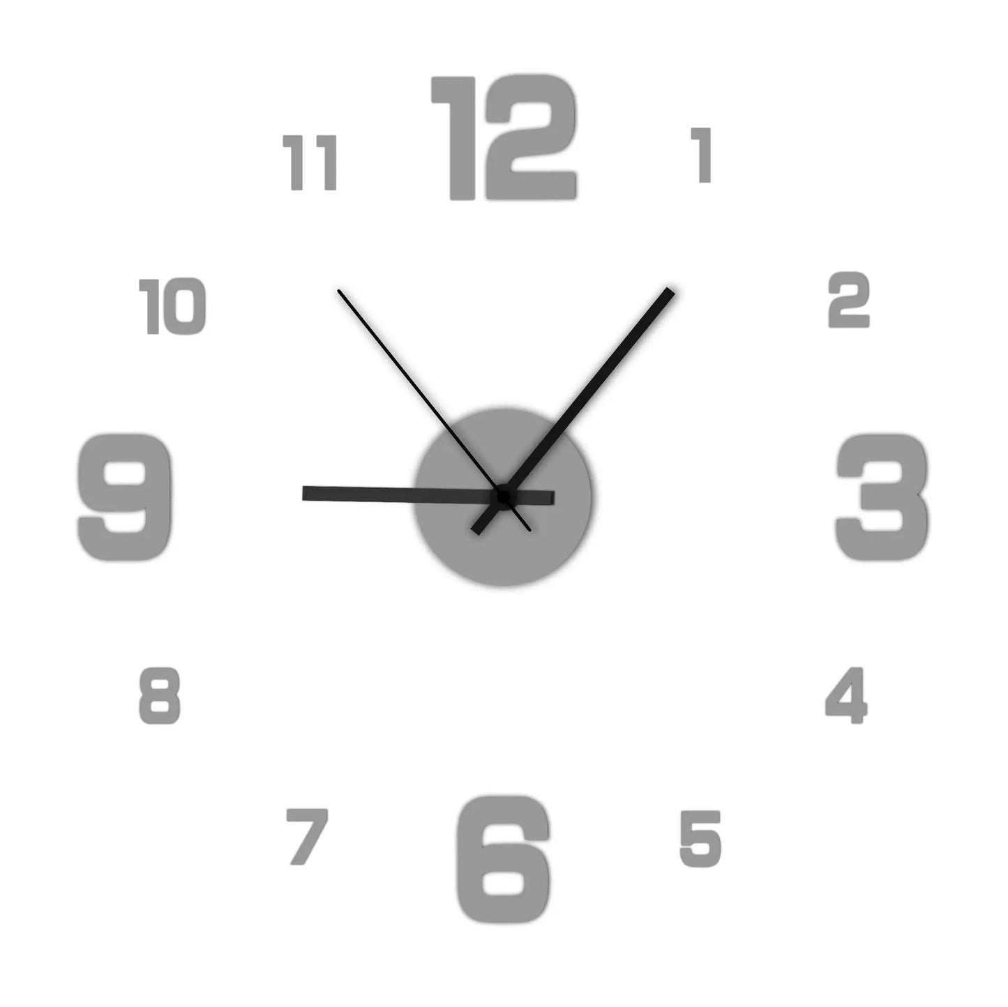 Frameless DIY Wall Clock Decal Silent Living Room Office Decoration