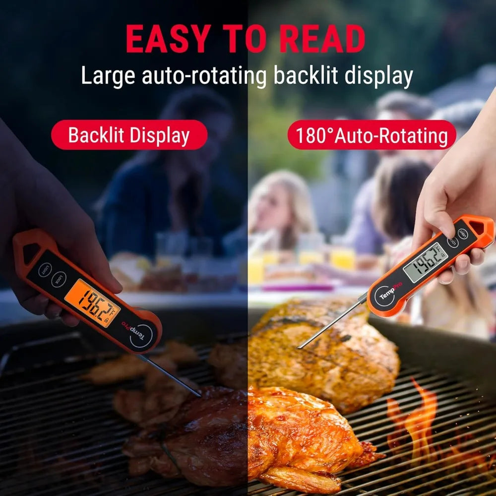 NBVCX Instant Read Waterproof Digital Meat Thermometer for Grilling BBQ