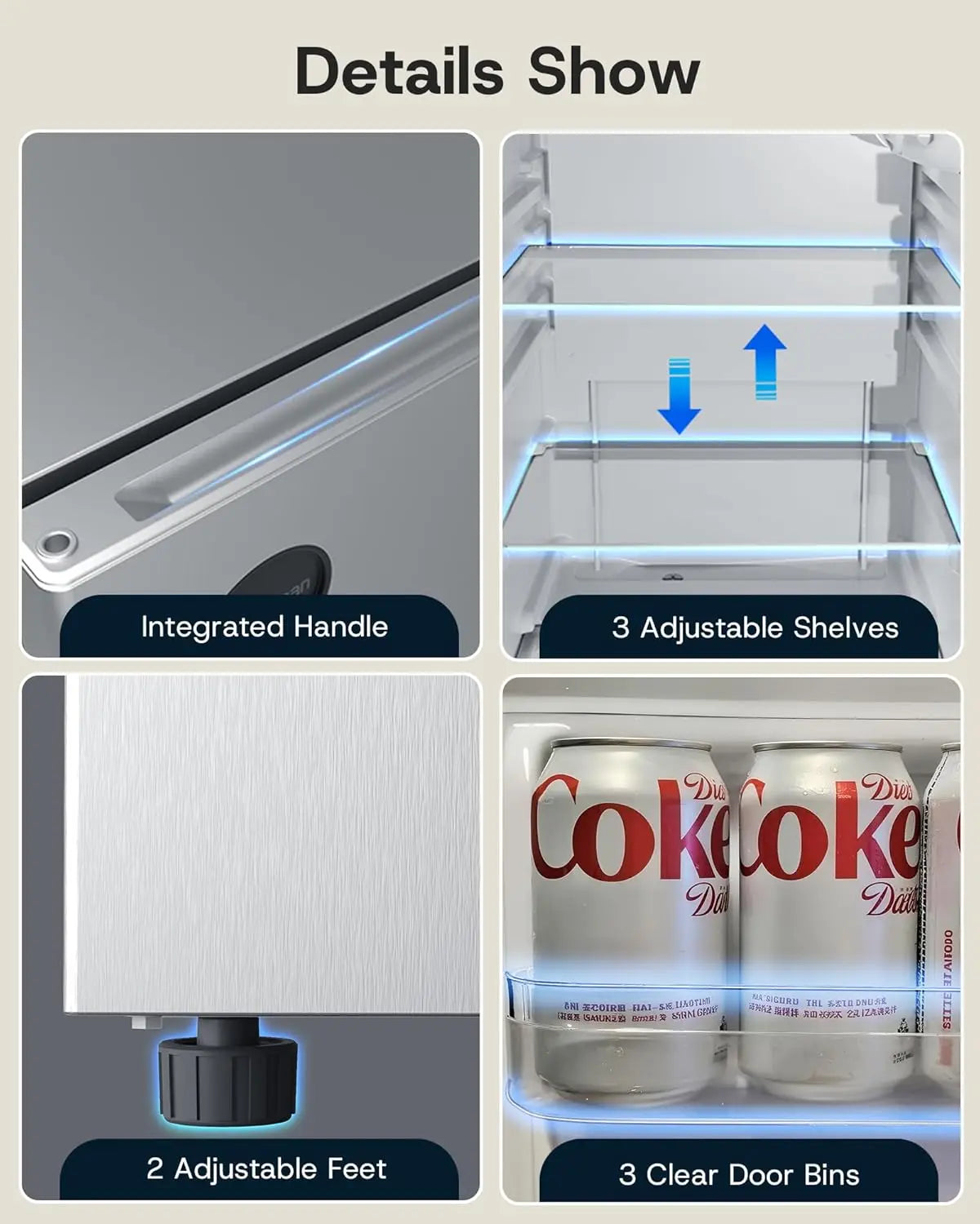 XMSJ All Refrigerator Mini Fridge for Dorm Rooms Energy Efficient