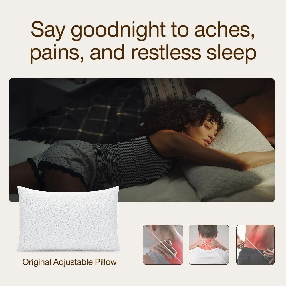 Adjustable Memory Foam Pillow With Cross Cut Fill For Sleep