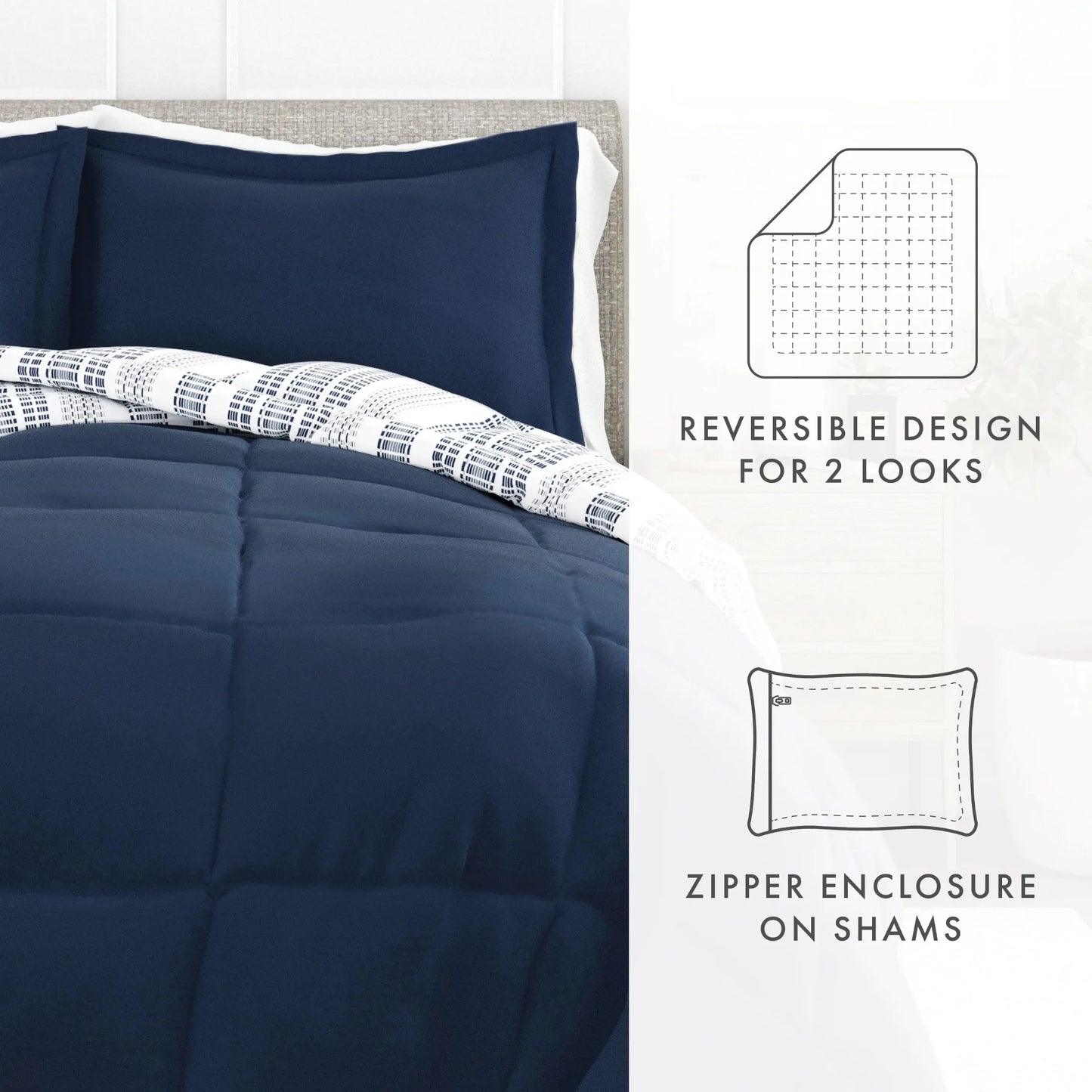 2 Piece Reversible Print Farmhouse Dreams Comforter Set