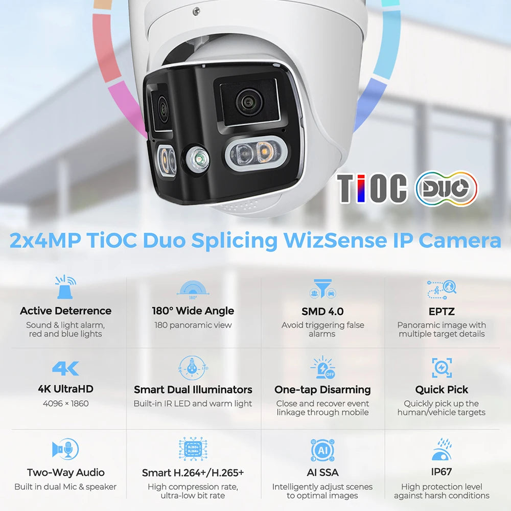 Outdoor 8MP Panoramic Dual Lens IP Security Camera