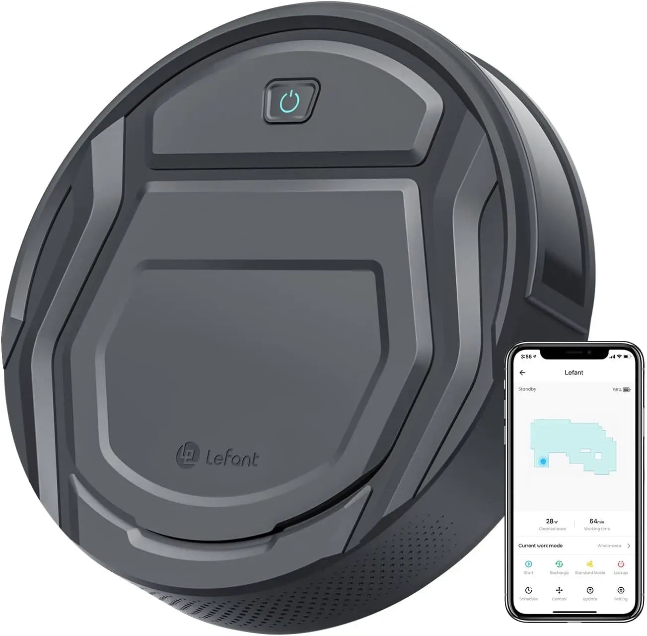 XMSJ Robot Vacuum Cleaner 2200Pa Suction With WiFi Alexa Control Anti-Collision