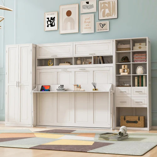 Murphy Wall Bed Cabinet With Closet Drawers And Shelves